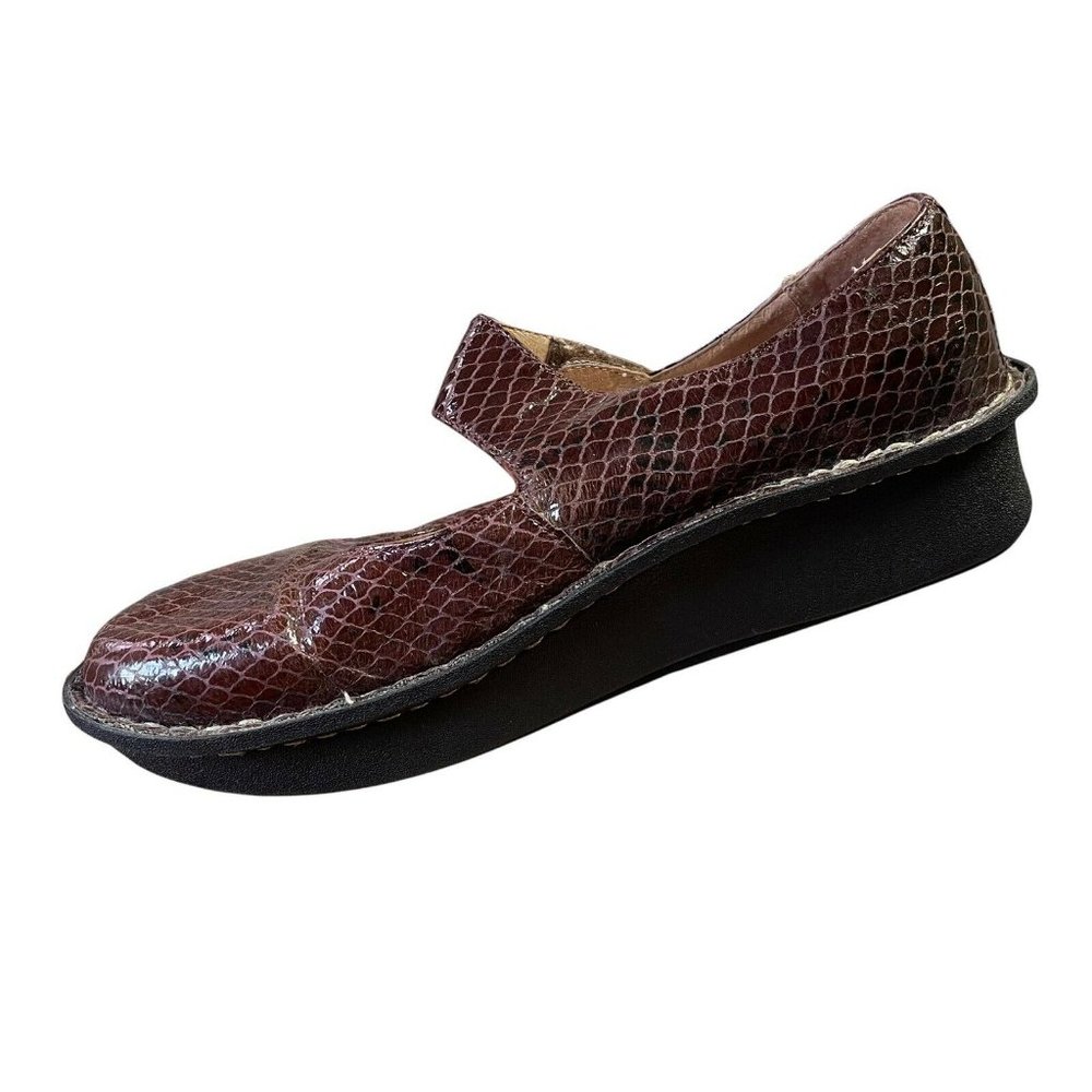 Alegria Paloma PAL-702 Brown Snake Print Mary Jane Leather Clogs Womens 7-7.5 - Picture 4 of 10
